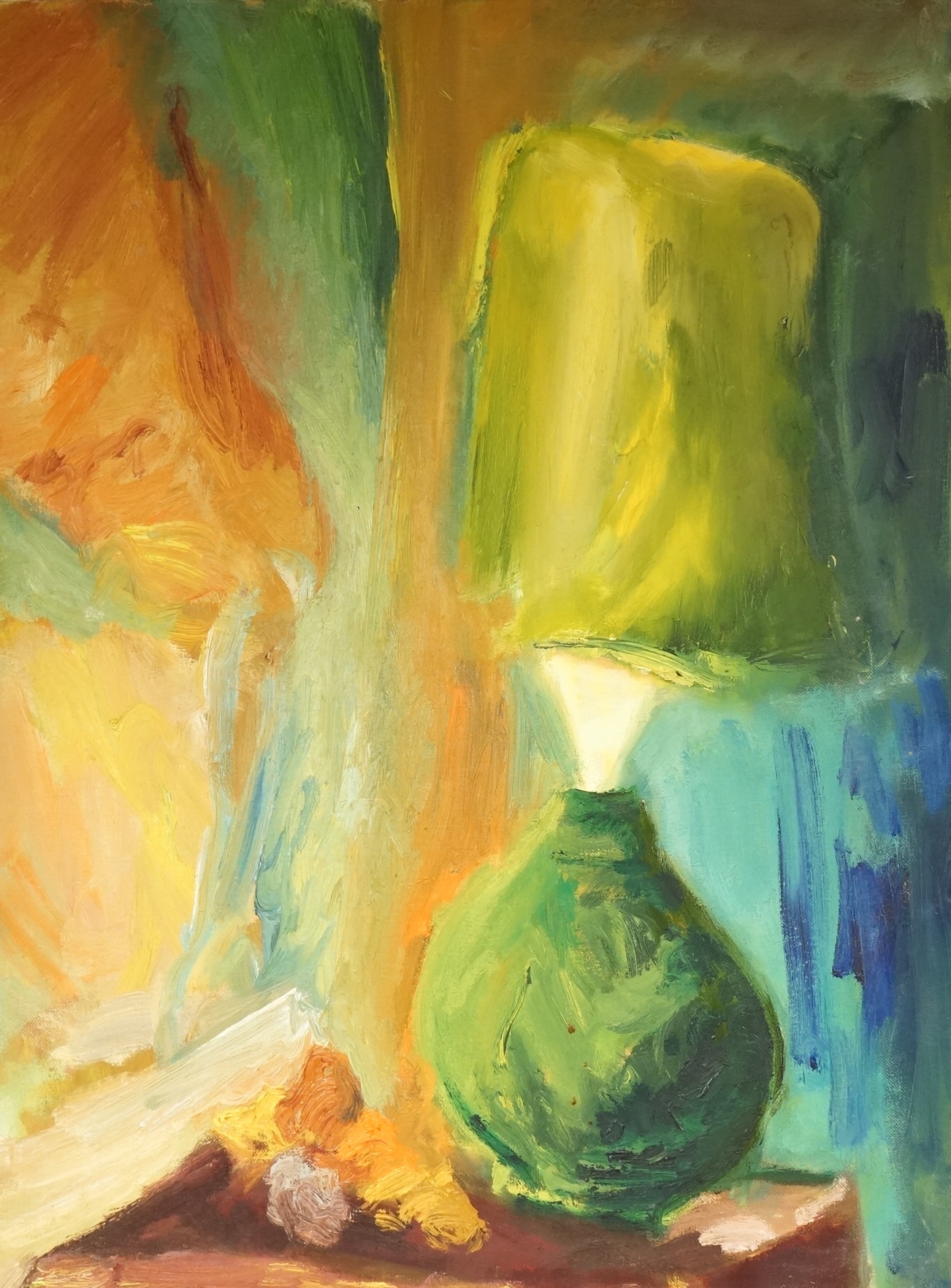 Contemporary, Abstract still life, oil on canvas, 61 x 45cm, unframed